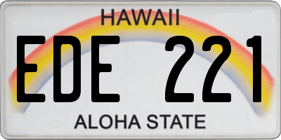HI license plate EDE221