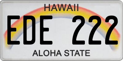 HI license plate EDE222
