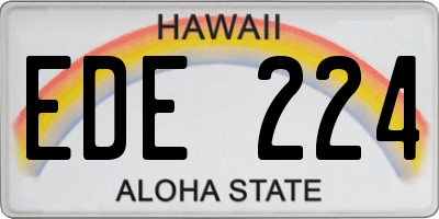 HI license plate EDE224