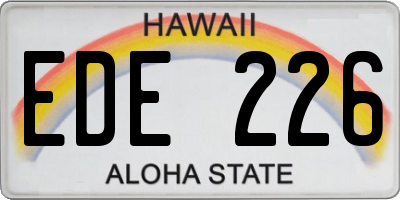 HI license plate EDE226