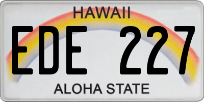 HI license plate EDE227