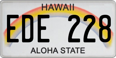 HI license plate EDE228