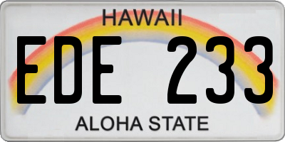 HI license plate EDE233