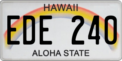 HI license plate EDE240