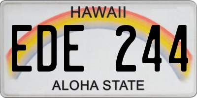 HI license plate EDE244