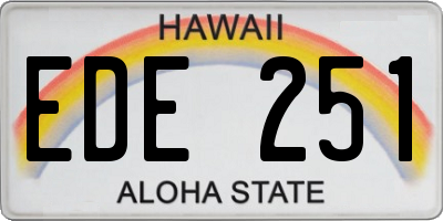 HI license plate EDE251