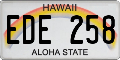 HI license plate EDE258