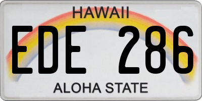 HI license plate EDE286