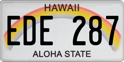 HI license plate EDE287