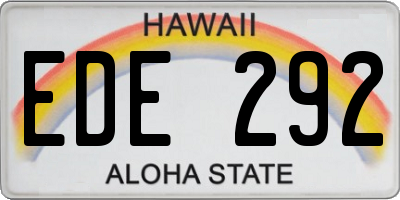 HI license plate EDE292