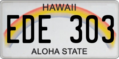 HI license plate EDE303