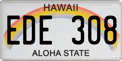 HI license plate EDE308