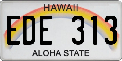 HI license plate EDE313