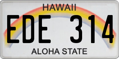 HI license plate EDE314