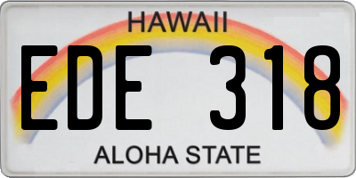 HI license plate EDE318