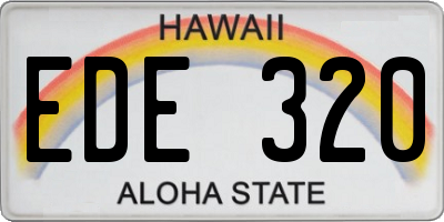 HI license plate EDE320