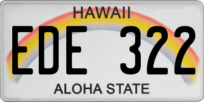 HI license plate EDE322