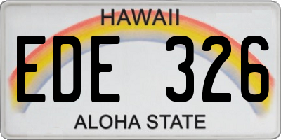 HI license plate EDE326