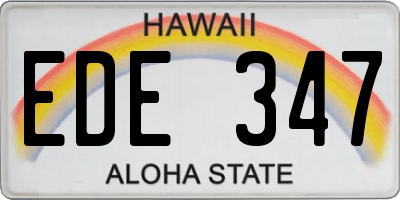 HI license plate EDE347