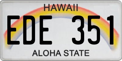 HI license plate EDE351