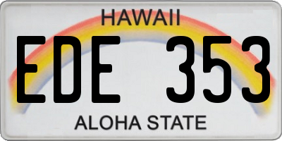 HI license plate EDE353