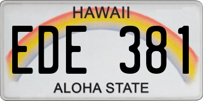 HI license plate EDE381