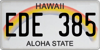 HI license plate EDE385