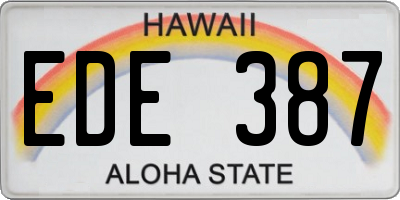 HI license plate EDE387