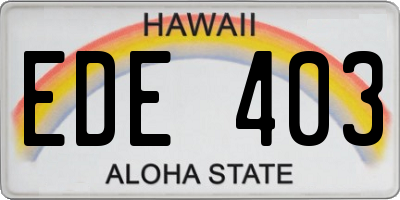 HI license plate EDE403
