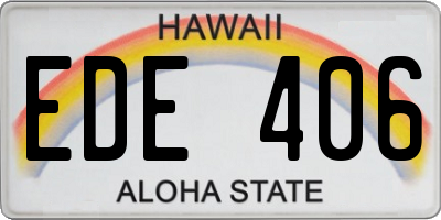 HI license plate EDE406