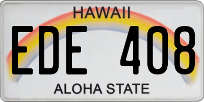 HI license plate EDE408