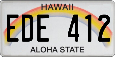 HI license plate EDE412