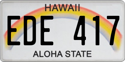 HI license plate EDE417