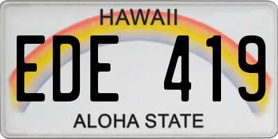 HI license plate EDE419