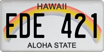 HI license plate EDE421