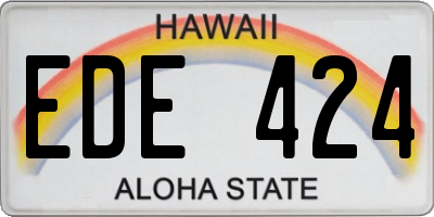 HI license plate EDE424