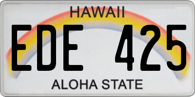 HI license plate EDE425