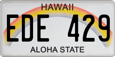HI license plate EDE429