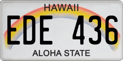 HI license plate EDE436