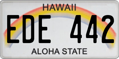 HI license plate EDE442