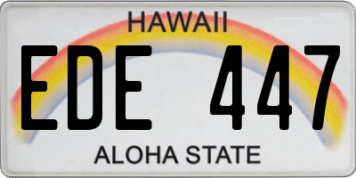 HI license plate EDE447