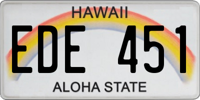 HI license plate EDE451