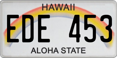 HI license plate EDE453
