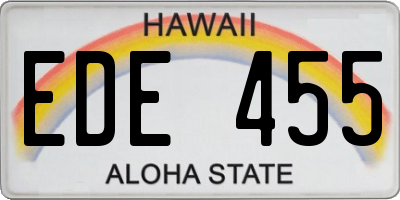 HI license plate EDE455