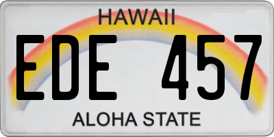 HI license plate EDE457