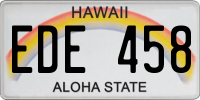 HI license plate EDE458