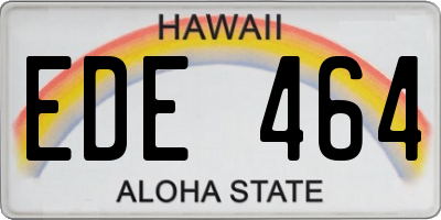 HI license plate EDE464