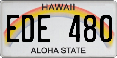 HI license plate EDE480