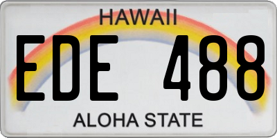 HI license plate EDE488