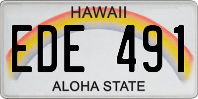 HI license plate EDE491